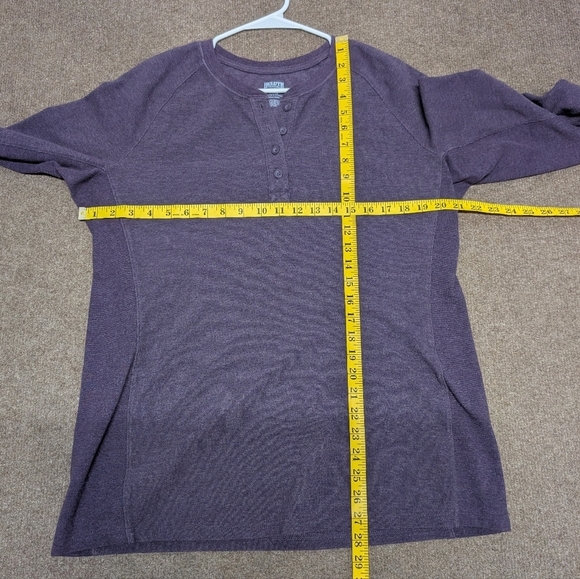 Duluth Trading Co Men's Purple Long Sleeve Waffle Henley Thermal Shirt Large - Picture 6 of 6